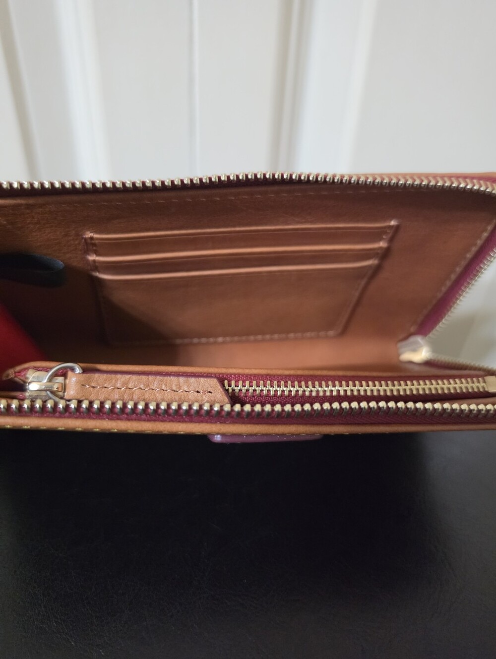 Dooney Florentine Fold Zip Wristlet/Color: Natural - Picture 8 of 8